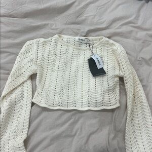 Off-White Long Sleeve Knit Top